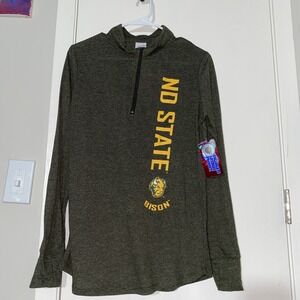 Nwt Women's 1/4‎ Zip North Dakota State Collegiate Bison Long Sleeve M Green